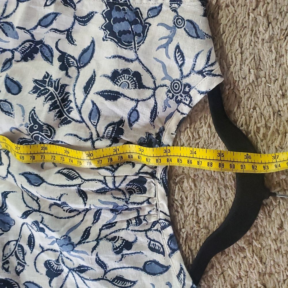 Rachel Zoe Floral Sleeveless Dress 100% Linen - Picture 5 of 10